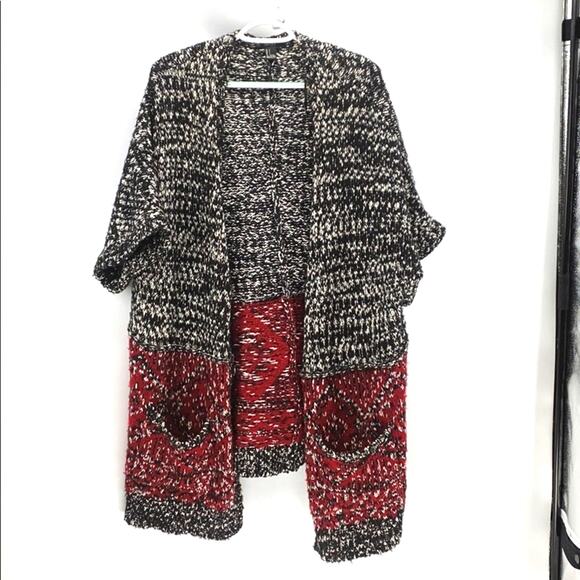Forever 21 cardigan oversized southwestern native open front pockets size S - Picture 1 of 5